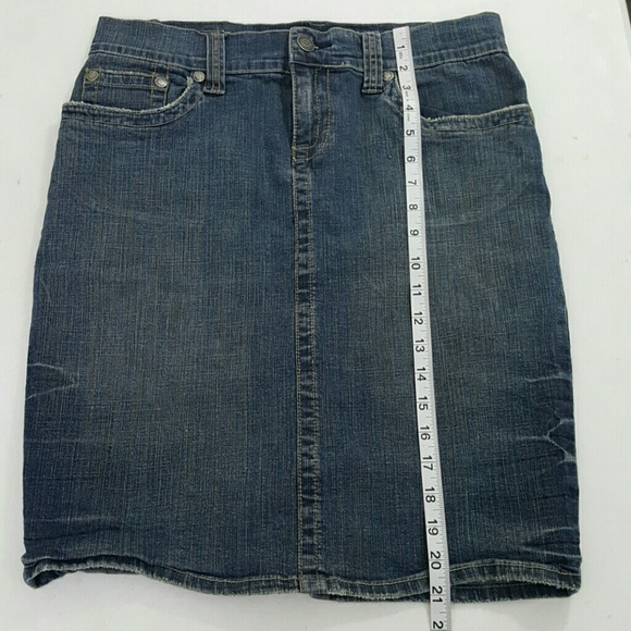 Hydraulic Knee Length Denim Skirt - Picture 5 of 7